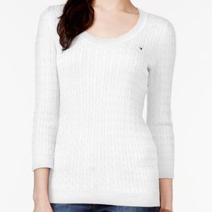 Tommy Hilfiger Cable Knit Sweater in White